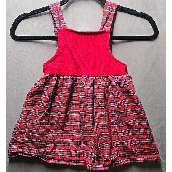 Vintage Paddington Bear Corduroy Plaid jumper Overall Bus Baby Girls Dress 3T - Picture 5 of 6